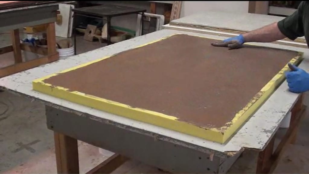 Concrete in polyurethane mold