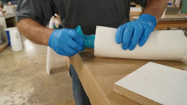 Remove Rubber Mold from Foam Shell