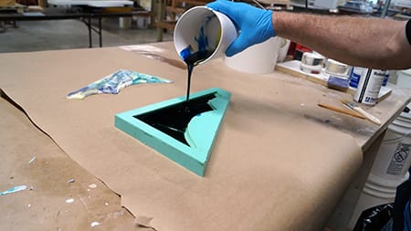 Pour Marbled Resin into Mold