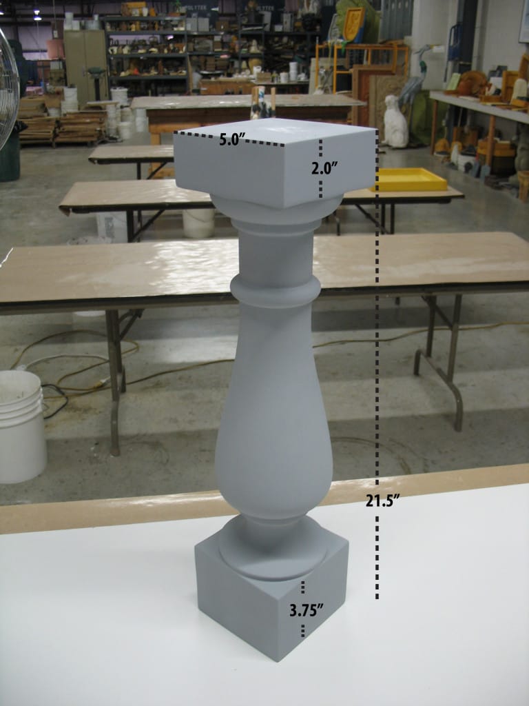 Dimensions of Baluster for Mold