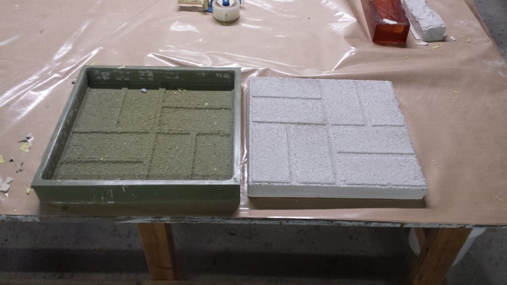 Concrete Paver Casting from Rubber Mold