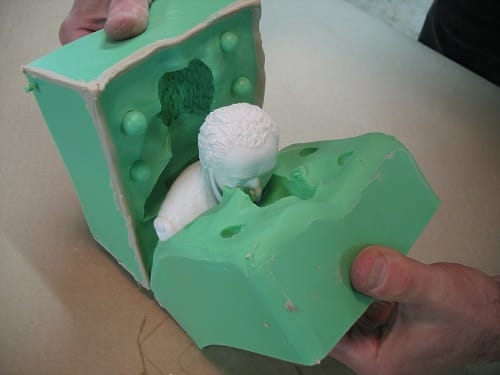 Demolding Two-Part Silicone Block Mold